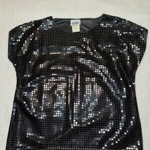 Orare Size M Black Sequin Top